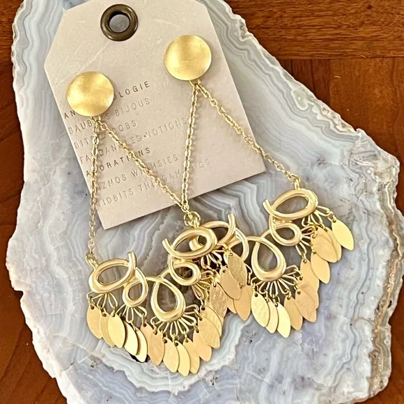 🌺🎉HP🎉🌺 NWT Anthropologie Gold Scroll Chandeliers - Picture 9 of 16